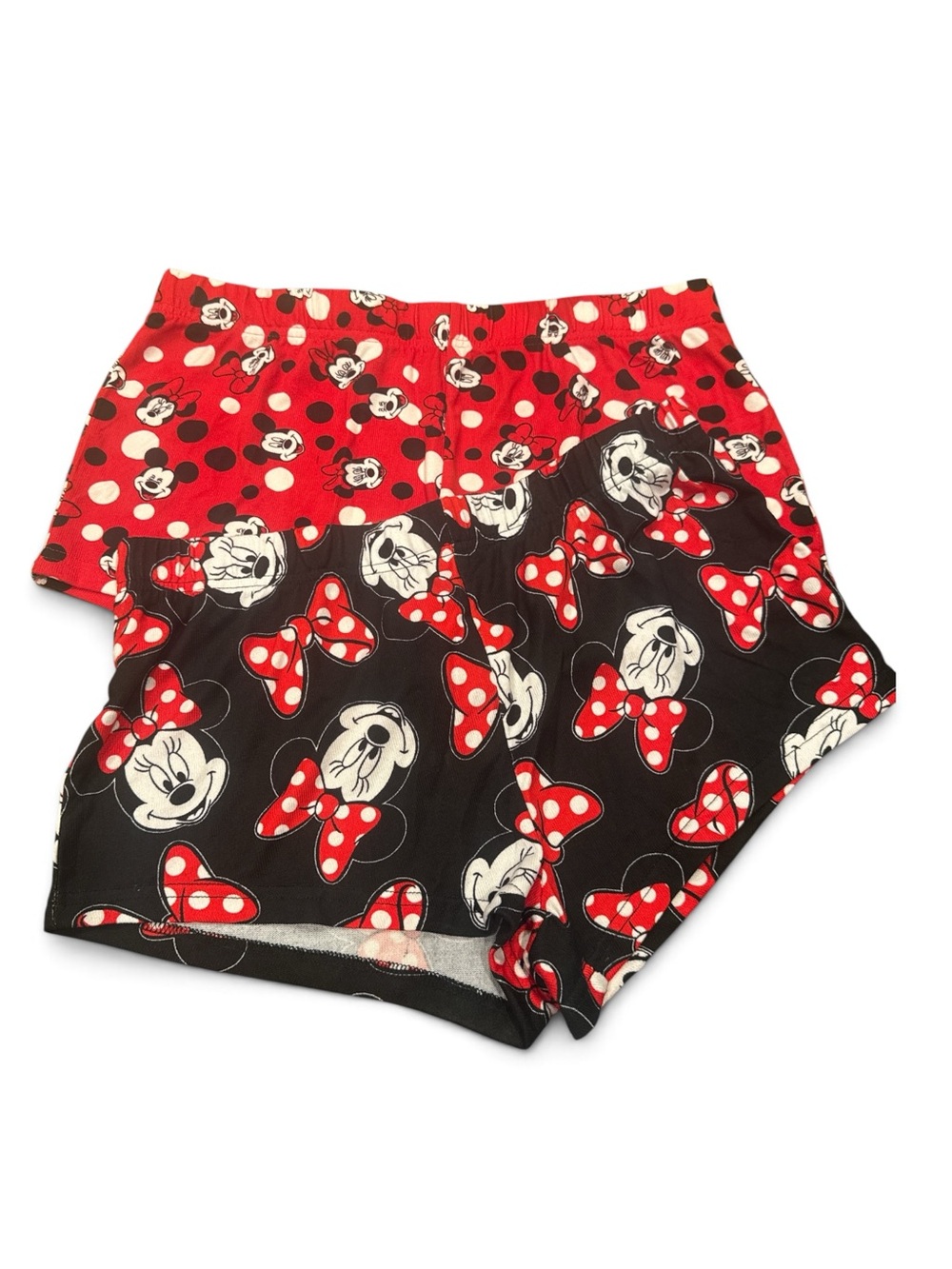 Disney Minnie & Mickey Mouse Red and Black ' Shorts - Polka Dot Bow Print